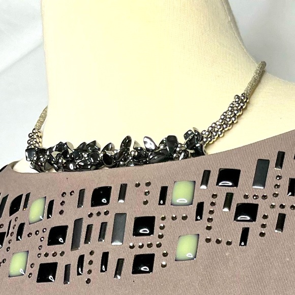 Joseph Nogucci Dark stone, beaded, and woven statement necklace - like new - Picture 5 of 6